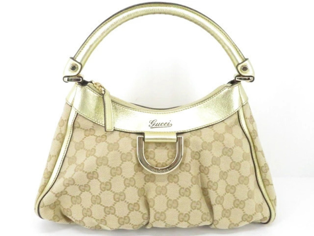 Gucci Bag Shoulder GG Canvas Calf Beige Cream